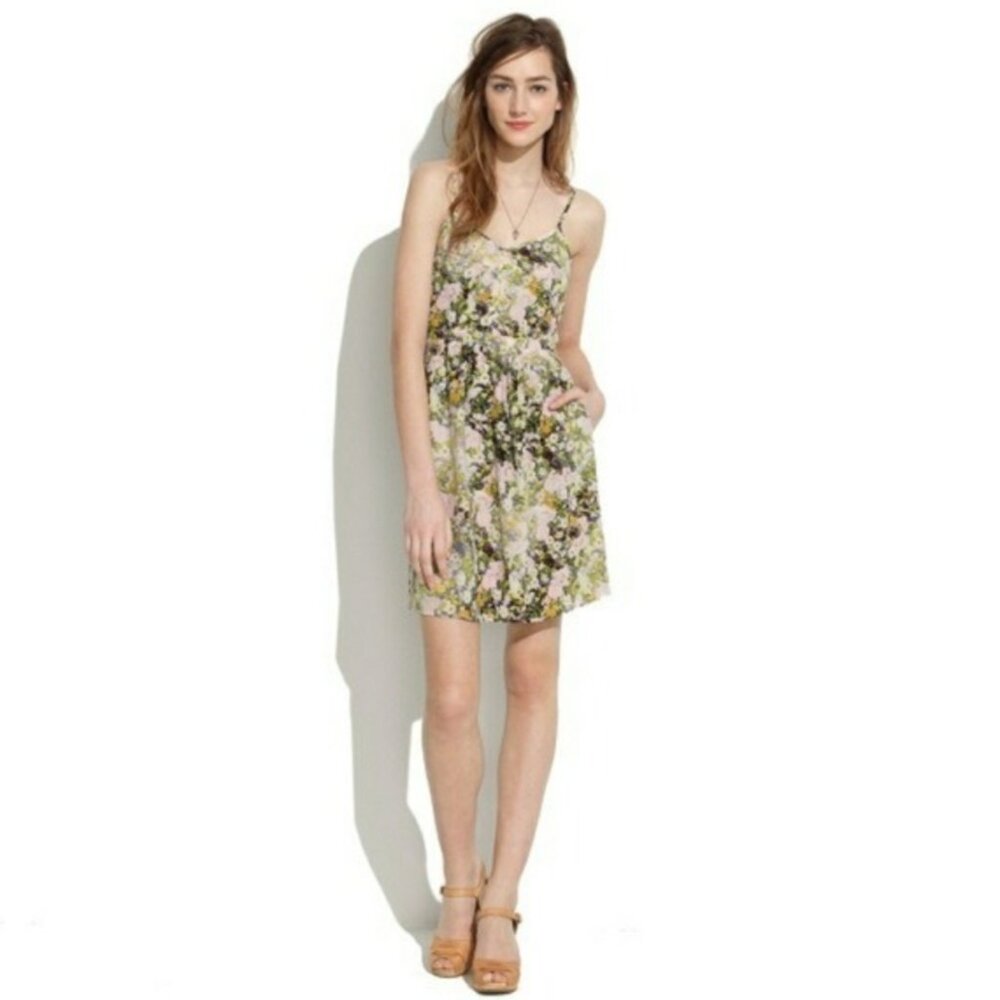 Madewell Sungarden Floral Silk Cami Mini Dress Size 0